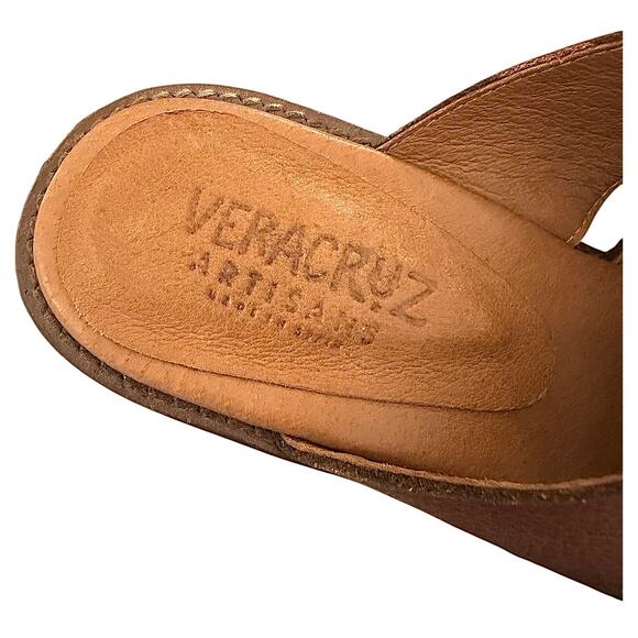 Sundance Veracruz Rinjani Leather Mules Heeled Clogs Brown EU 38 US 7.5-8 Boho - Picture 9 of 11